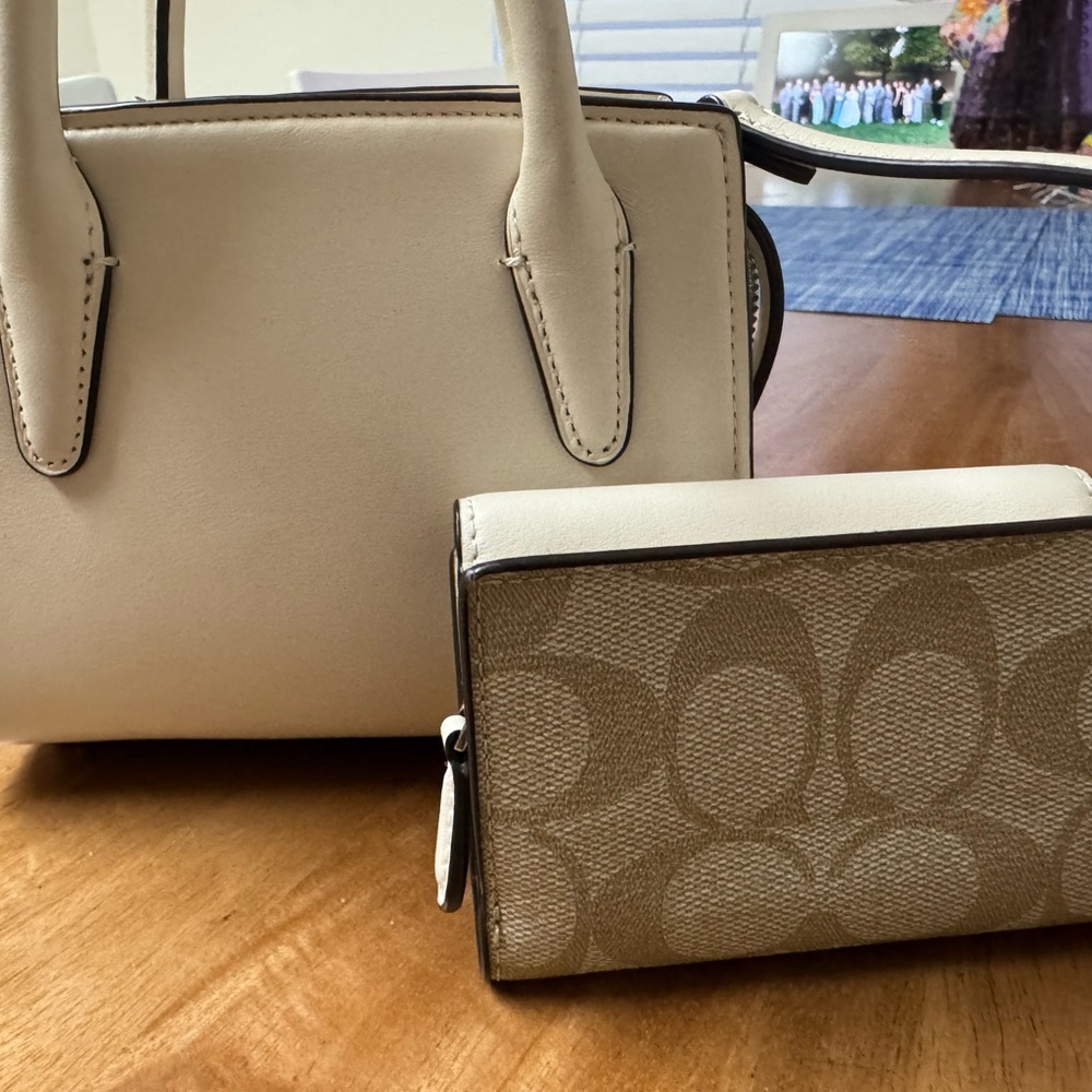 Coach Mini Andrea CarryAll Cream and Tan Set - Picture 3 of 5